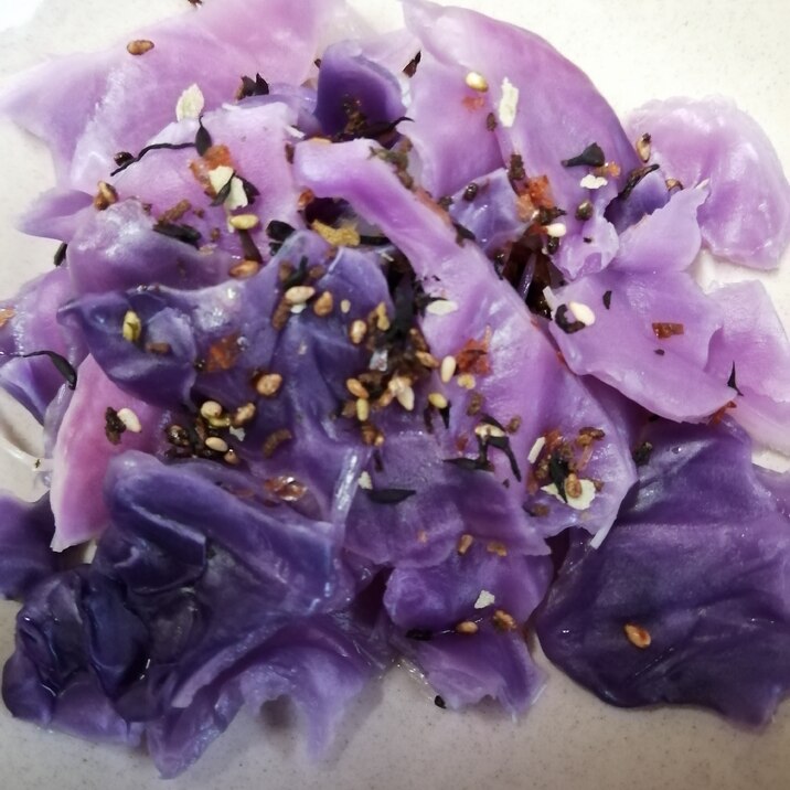 紫キャベツと白ごまの和え物